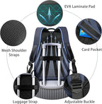 hk Backpack for Men Business Slim Backpack with USB Charger Computer Lightweight Anti-theft Travel (Dark Blue, 17.3 Inch)