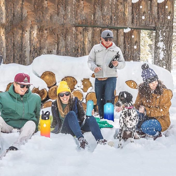 SENDESTAR Stainless Steel Water Bottle, Insulated Water Bottle 40 oz with New Straw Lid or Spout Lid Keeps Liquids Hot or Cold with Double Wall Vacuum Insulated Bottle (Black)