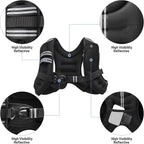Weighted Vest 6 8 12 16 20lb with Reflective Stripe Adjustable Rucking Vest for Men Women Kid for Walking Running