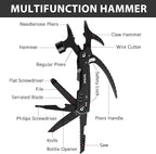 12-in-1 Multitool Hammer with Tactical Knife – Unique Gifts for Men, Dad, Husband – Cool Gadgets for Camping, Hiking, DIY, and Outdoors – Perfect Christmas, Birthday, or Father’s Day Gift