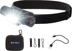 K-Bern Rechargeable Headlamp. 1850 Lumen, Ultra Bright Head Lights for Forehead. Waterproof, Lightweight Aluminum, 2600mAh Battery, Perfect for Dog Walking, Camping, Hiking & Hard Hats