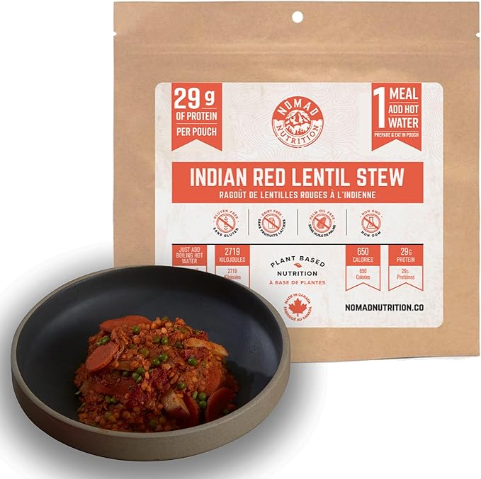 – Indian Red Lentil Stew | High Energy, All Natural Ingredients | Plant-Based & Non-GMO| Just Add Boiling Hot Water | 112g / 4oz (Pack of 1)