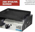 Camp Chef Sidekick Grill Accessory, Flat Top Griddle included, 14" cooking system compatible, Stainless/Black