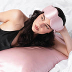 Nodpod Gentle Pressure Silk Sleep Mask | Patented Light Blocking Design for Sleeping, Travel & Relaxation | Bead Filled, Machine Washable (Petal)