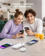 2-Pack Portable Charger Built-in Cables and AC Wall Plug, 10000mAh 22.5W PD Fast Charging Power Bank, Lightweight Compact Battery Pack Travel Essentials for iPhone 17/16/15/14/13 Series,Samsung,Tablet