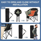 LILYPELLE Oversized Heated Camping Chair, Patio Lounge Chairs with 3 Heat Levels, Portable Folding Heated Chair Round Moon Saucer Folding Lawn Chair Outdoor Chair for Camping, Lounge Patio