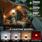 Small Camping Lantern 2000LM, Portable Rechargeable Camping Lights for Kids Adult Camping up to 20Hours, Emergency Lights for Power Outages, Dimmable, Waterproof, Camping or Hurricane Essentials