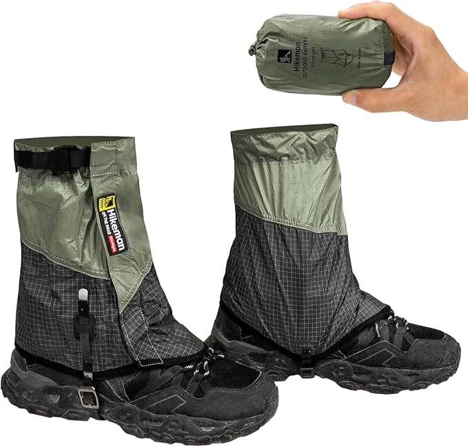 Trail Gaiters, Waterproof Low Shoe Protectors, Adjustable Boots Gators for Hiking & Running - Prevents Debris in Shoes