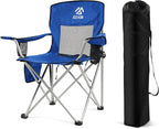 Camping Chair, Portable Folding Outdoor Chair with Arms, Cup Holder and Carry Bag