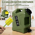 HAIGE Gallon Water Container with Spigot (3.2 Gallon Water Jug Green)