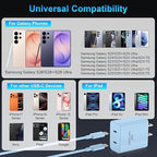 iPhone 17 16 15 Charger Fast Charging, 45W Dual USB C Phone Charger Block with 6FT Long Type C Cable Cord for Apple iPhone 17/Pro/Pro Max/17 Air/16 Pro/16 Pro Max/15 Plus/15 Pro/iPad/S26 Ultra(Blue)
