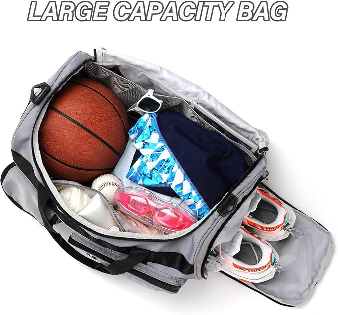 MAXTOP Gym Bag for Women Men Travel Duffle Bag Large Capacity Carry On Weekender Overnight Bag With Shoe Compartment Gym Tote Dry Wet Separation Duffel Bag for Travel