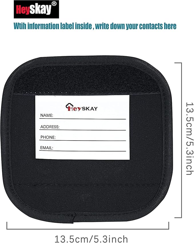 HEYSKAY 3pcs Neoprene Luggage Handle Wrap for Suitcase Identifier Travel Bag Wraps Luggage ID Tags Cover (Blue printx3)