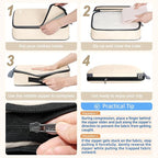 BAGAIL 4 Set/6 Set/8 Set Compression Packing Cubes Travel Accessories Expandable Packing Organizers (Cloth Pattern, 4-Beige)