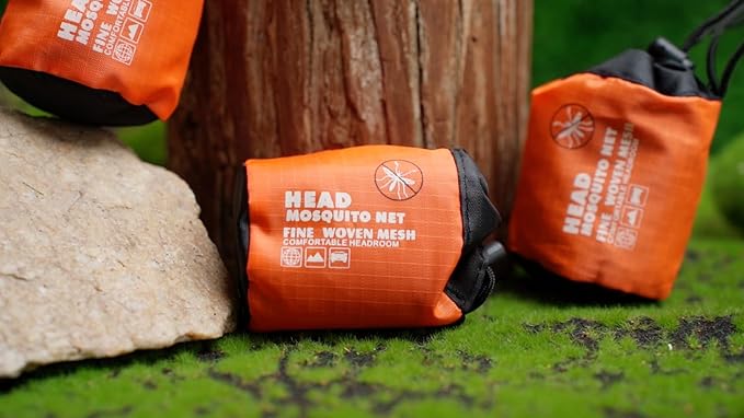 HESTYA 4 Pack Mosquito Head Net Face Mesh Protecting Net for Outdoor Hiking Camping Climbing Mosquito Fly Insects Preventing(Black, Beige)