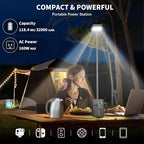 MARBERO 118Wh Portable Power Station with Telescopic Camping Lights for Camping Hiking 32000mAh 160W Max Power Bank with AC Outlet USB DC Output Solar Generator with Telecoping Light Emergency