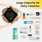 Vorspack Travel Toiletry Bag - Hanging Toiletry Bag for Men Water Resistant Canvas Shaving Bag with Large Capacity for Travel - Brown