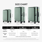 NINETYGO Medium Checked Luggage 25 Inch, Flat Top Opening Check In Luggage with Cup Holder, Expandable, Lightweight PC Hard Shell, TSA Lock, 360° Spinner Wheels (Creamy Matcha Tea)