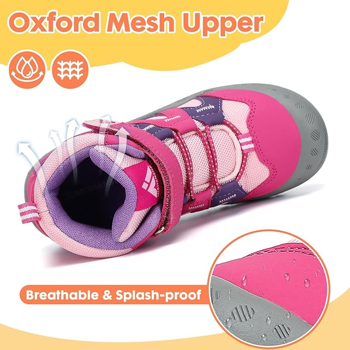Mishansha Kids Hiking Boots Toddler Girls Boys Hiking Shoes Water-Resistant Anti-Collision Non-Slip Athletic Outdoor Trekking Boots