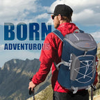 RAINSMORE Foldable Hiking Backpack for Women Men Packable Camping Backpack 40L Waterproof Hiking Daypack Bag Lightweight Collapsible Daypack for Travel Trekking Mountaineering Large Capacity Blue