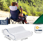 alkamto Travel & Camping Comfortable Memory Foam Pillow – Easy to Carry Portable Bag – Temperature Regulating Pillow Case (White Contour + Extra Cover)