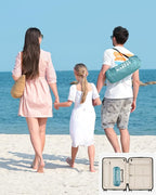 OutdoorMaster Beach Tent Sun Shelter with 2 Ventilated Doors, UPF50+ Easy Setup Beach Tent Canopy for 3 Person, Lightweight & Portable Family Beach Umbrellas for Sand with Carrying Bag-Cancun Seashore