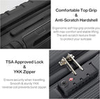 Hanke 14 Inch Underseat Carry On Luggage with Wheels Hard Shell Suitcases Carry On Bag Lightweight Small Mini Suitcase Tsa Luggage for Travel.（Jet Black）