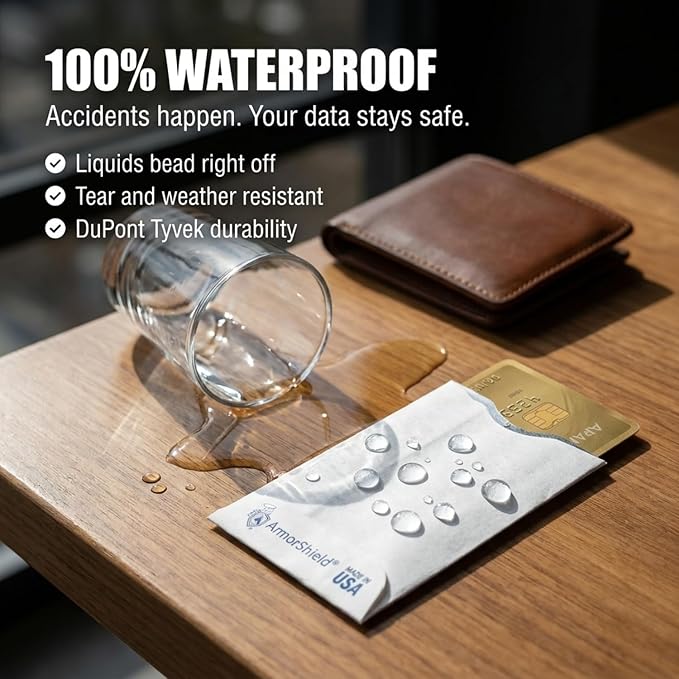 10x RFID Blocking Credit Card"DuPont TYVEK" Sleeves for wallet or purse. Protect your debit cards, credit cards and IDs from identity theft skiming.