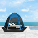 Screen Tent with Removable Floor, Siebwin 10'x10' Six-Sided Gazebos with Mosquito Netting Sunproof Outdoor Canopy Tent for 4-6 People Family Backyard Party Outside Activities, Blue