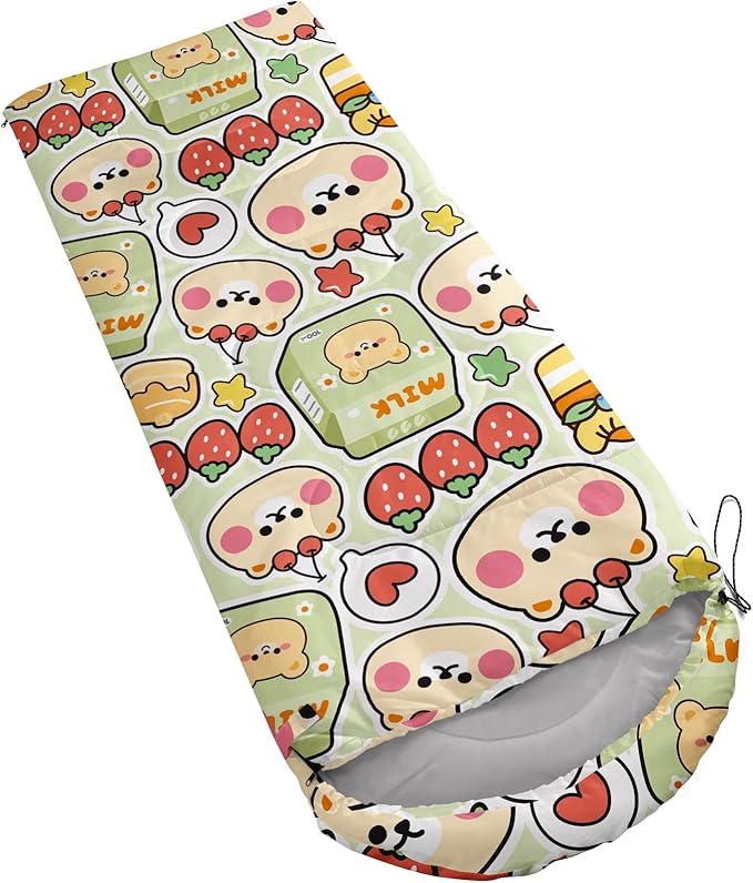 Kids Sleeping Bag for Boys Girls,Rocket Moon Print-Lightweight Warm Portable Outdoor Indoor-Waterproof Cold Weather Resistant Sleeping Bag for Camping Hiking