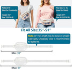 Veckle Clear Fanny Pack Stadium Approved - Plus Size 35-51 Inch Adjustable Strap Transparent Belt Bag for Women Men Fits 7.5" Smartphone, Crossbody Clear Bag for Stadium Events Sports Concerts, White