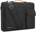 360 Protective Laptop Shoulder Bag 15.6 inch,15-15.6 inch Lightweight Computer Bags Compatible with MacBook Pro 16 inch,HP,Dell,Lenovo,Asus Notebook,Side Open Messenger Bag with 5 Pockets&Strap, Black