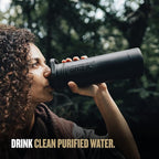 GRAYL UltraPress 16.9 oz Water Purifier & Filter Bottle for Hiking, Backpacking, Survival, Travel (Covert Black)