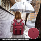 LOVEVOOK Laptop Backpack for Women Work Travel Backpack College Backpack Business Commuter Computer Bag Teacher Doctor Nurse Bags Purse, 17 Inch, Wine Red-black