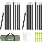 KOMCLUB Tarp Poles Telescoping Tent Poles Replacement Canopy Adjustable Aluminum Rods Camping Accessories Heavy Duty Pole Thicker Lightweight for Hiking Awning Backpacking+Tent Stakes+Reflective Ropes