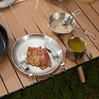 Camping Cookware Set 304 Stainless Steel 16-Piece Pots & Pans,Kettle, Storage Bag,Plates, Bowls, Knives, Forks, Spoons,Compact for Outdoors & Indoors Kitchen Campfire Hiking