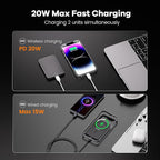 Power Bank, Ultra-Thin 10,000mAh Magnetic Wireless Portable Charger, 22.5W Fast Charging Battery Pack, Comes with USB-C Cable, Designed for iPhone Air /17/16/15/14/13/12,
