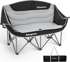 KingCamp Double Camping Chair, Oversized Heavy Duty Loveseat for Adults Portable Folding XL 2 Person Couch Padded Comfortable Two Seat with Cup Holder for Outdoor Lawn Backyard