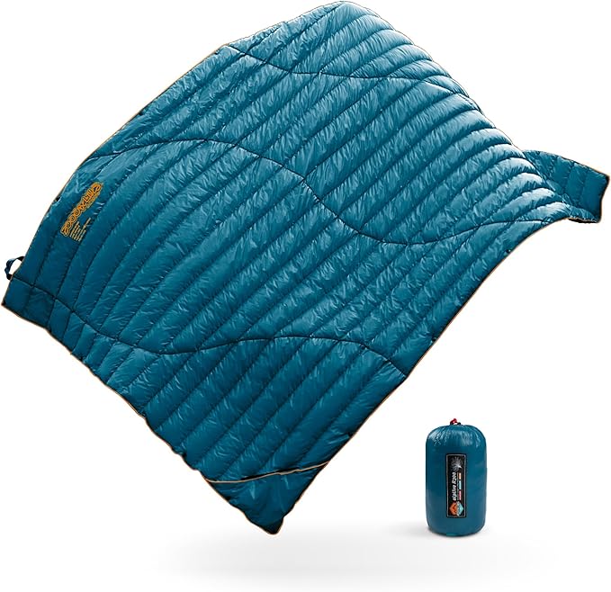 ZOOOBELIVES Ultralight Down Camping Blanket - 1.35lbs, 650 Fill Power Puffy Quilt. Compact & Warm Comforter for Travel, Beach, Hammock, Backpacking - Elevate Your Outdoor Comfort - AlpliveR300