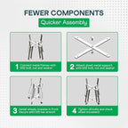 IDZO Grill Rolling Cart for BGE Minimax & Kamado Joe Junior 18", Grill Stand with Heavy-Duty Locking Caster Wheels, Powder-Coated Charcoal BBQ Base, Outdoor Cooking Accessories