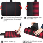 Tirrinia Large Waterproof Outdoor Blanket, Soft Warm Windproof Stadium Blanket with Sherpa Fleece and Foldable for Outdoor Sport, Baseball, Football, Beach, Concerts, Car