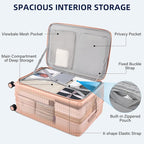 Hard Shell Suitcases 28 Inch Large Checked Luggage with Spinner Wheels Cup Holder, Expandable Check in Luggage Lightweight Top Opening Luggage Big Rolling Suitcase with Lock, Pink