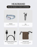 Claymore HEADY2 Mint Gray Rechargeable Wearable Light – 350 Lumens Headlamp 3 Light Modes USB-C Rechargeable IP54 Water-Resistant Up to 40 Hrs Runtime for Camping, Running, Outdoor