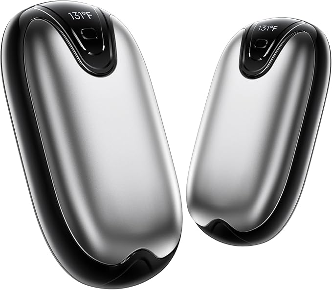 4 Pack Hand Warmers Rechargeable, 3 s Fast Heating USB 2 in 1 Pocket Hand Warmer, 3-Settings Outdoor/Indoor/Camping/Warm Gifts for Women MenKids （Write Black）