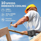 20000mAh Portable Waist Fan, Personal Fan Clip on with Rechargeable Battery operated, Dual Motors Upto 40H Cooling,10 Speeds,16000RPM Hands-Free Belt Neck Fan for Outdoor Jobsite Camping Travel