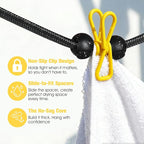 Clothesline Camping Essentials, Elastic Travel Clothes Line Camping Gear for Outdoor Glamping, Cruise and RV Must Haves, 4 Count