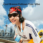 JISULIFE Portable Neck Fan, 100-Speed Adjustable 40000 RPM Personal Mini Necklace Wearable Belt Fan, 16H Rechargeable Battery 4500mAh with LED Display for Outdoor, Travel, Camping,Gifts- Blue