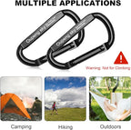 Carabiner Clip, 855lbs,3" Iron Heavy Duty Caribeaners for Hammocks, Camping Accessories,Hiking,Keychains,Outdoors and Gym etc,D Shaped Spring Hook Small Carabiners for Dog Leash,Harness and Key Ring.