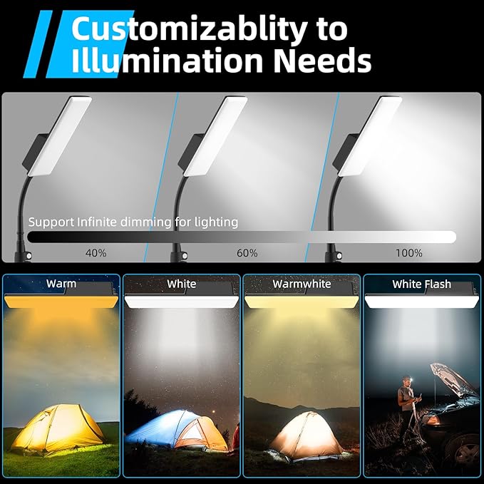 Camping Light, Telescoping Lantern Light, 10000mAh Rechargable Work Lights with Stand for Garage Mechanics Workshop Outdoor,Adjustable Metal Telescoping Tripod 6Ft