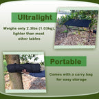 Folding Camping Table, Large Portable Camping Side Table with Carry Bag, Ultralight Weighs Only 2.3lbs, Ideal for Camping, Hiking, Backpacking, Beach, Picnic, Travel